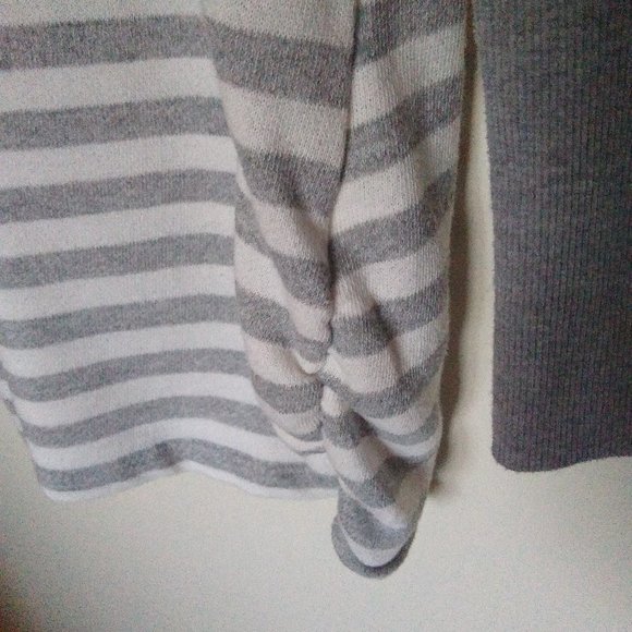 Maurices Gray & White French Terry Striped Tunic - Picture 3 of 5